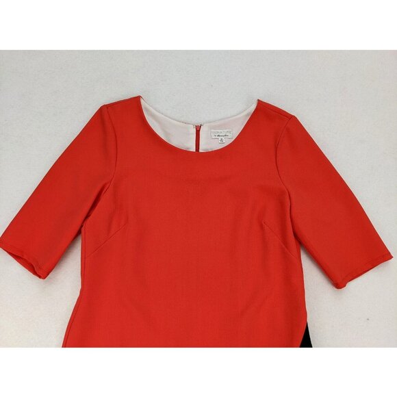 Signature by Robbie Bee Women's Dress Size 14 Orange Sheath - Picture 3 of 15